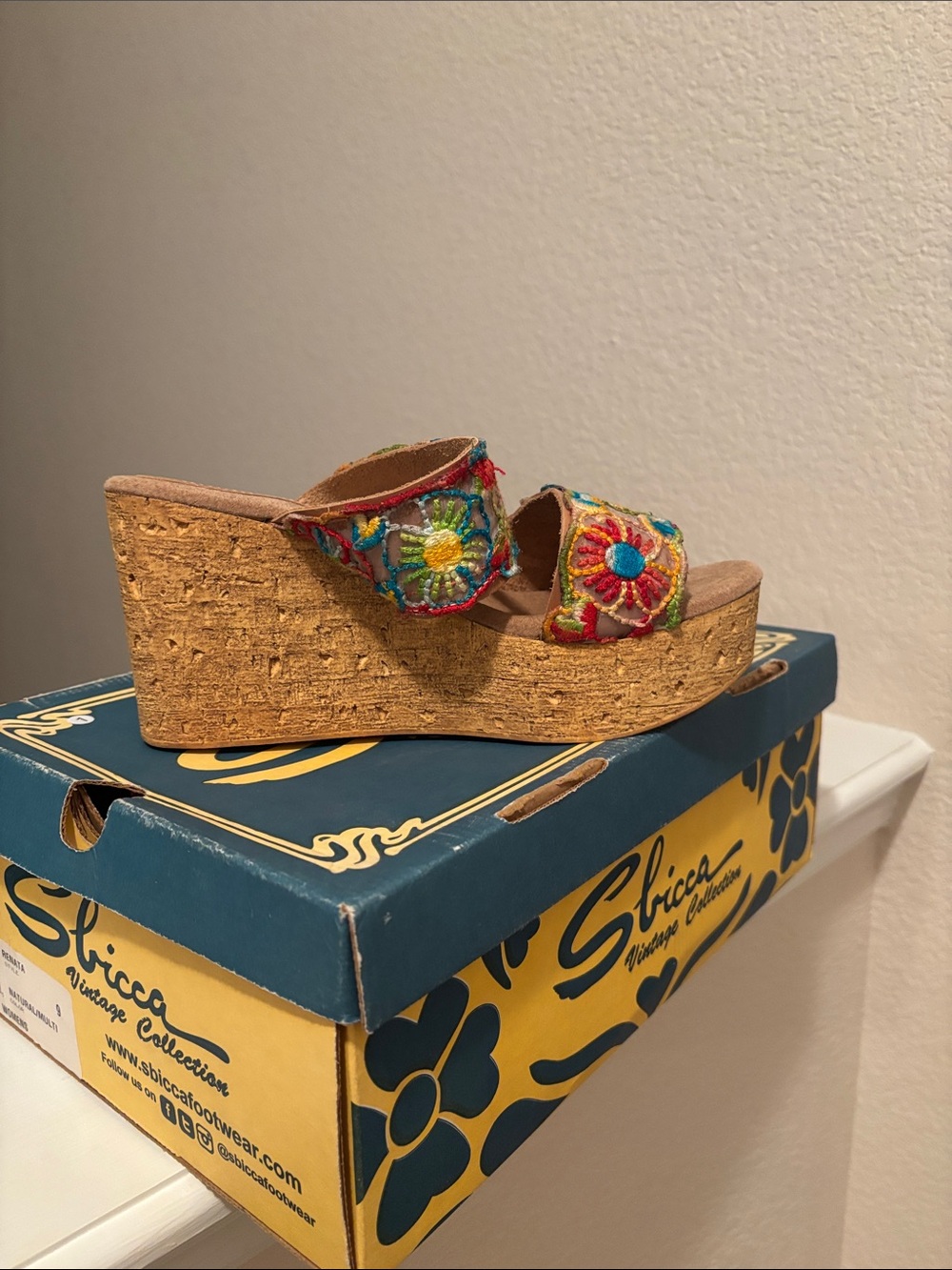 Colorful Embroidered Wedges